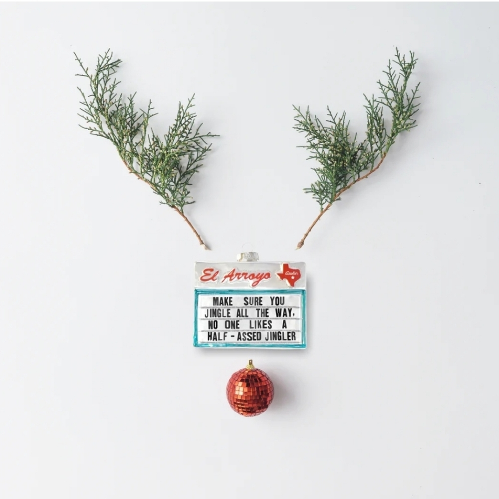 πHPπ Collectible Mercury Glass Christmas Ornament - Jingle All the Way - Picture 3 of 4